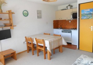 100m from resort center, 4th floor, view mountain, balcony, parking, tv, ski locker, 42m²