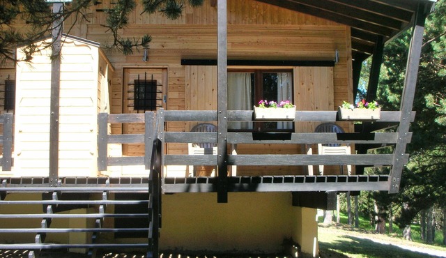 Half wooden CHALET in a clearing in Pyrenees 2000