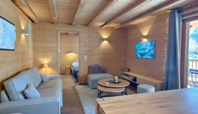 New chalet-style apartment near the village, ideal for families