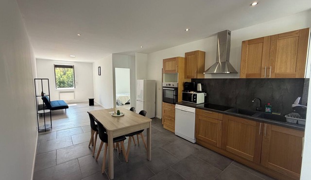 Renovated 70-square-meter apartment, sleeps up to 6. 2 large bedrooms. St Forgeux, 69490