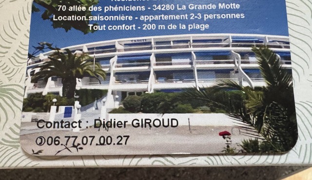 Rent apartment in la grande Motte, couchant district with air conditioning