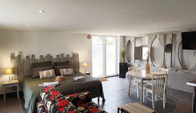 Studio Apartment 'Chez Martine' with Private Terrace, Private Garden and Wi-Fi in Langon
