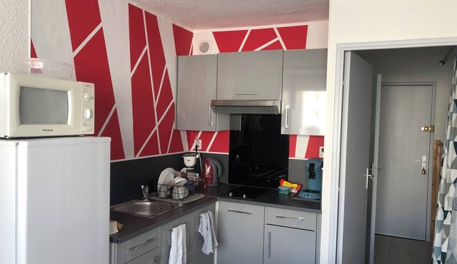 Studio cabin for 4 people, 3 minutes from Grazel beach