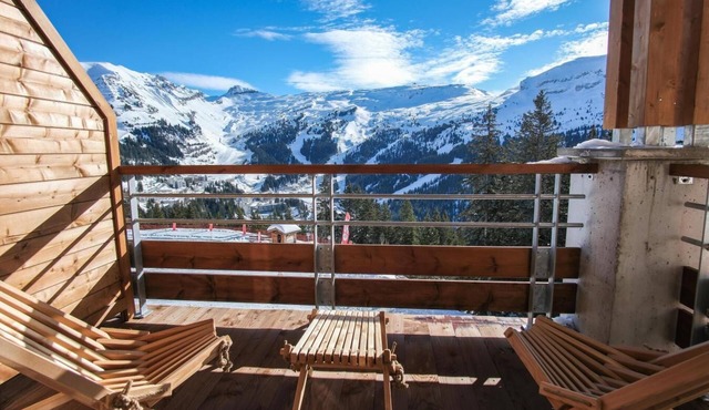Wifi, view mountain, fitness, swimming pool, sauna, hammam, tv, ski locker, 20m², Flaine
