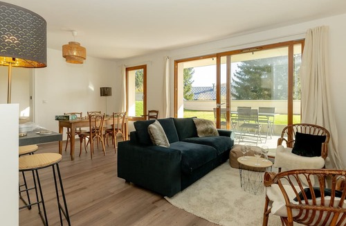 La Feclaz Apartment | Apartment "Gentiane" with Mountain Views, Private Terrace, and Wi-Fi